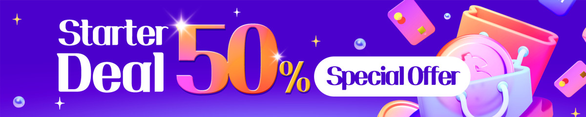 Up to 50% off your first purchase